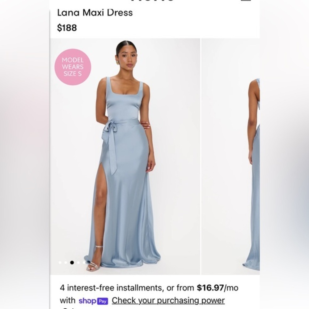 Show Me Your MuMu Light Blue Satin Maxi Dress